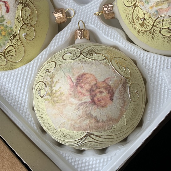 Set of 3 VITBIS hand blown / hand made glass Christmas ornaments made in Poland - Picture 4 of 8